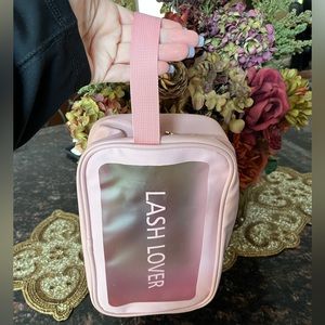 Lash Lover Clear And Pink Travel/Makeup Bag